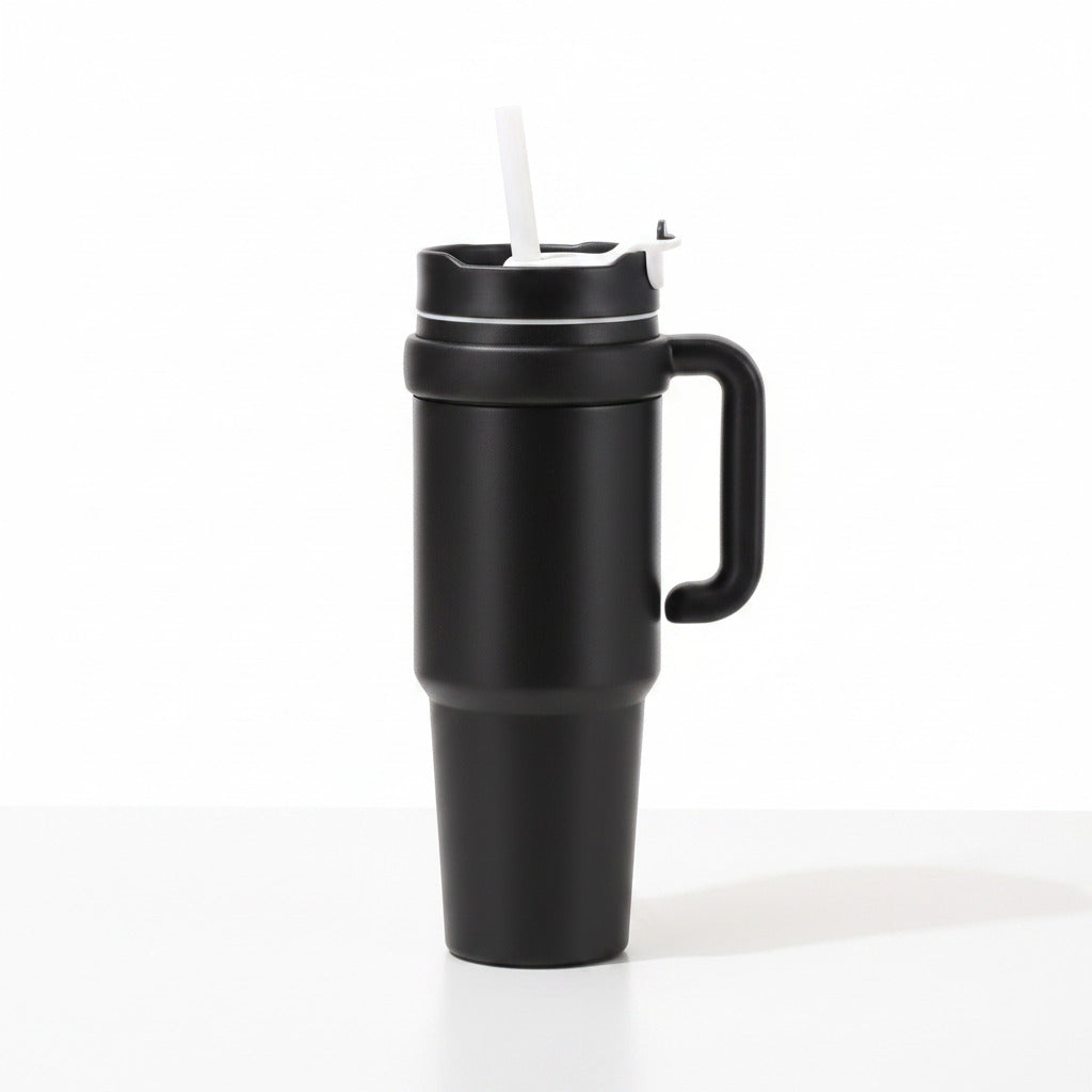 Front view of a 316 stainless steel sports cup with a durable matte finish.