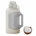 Sports water bottle placed outdoors, styled for active lifestyle use.