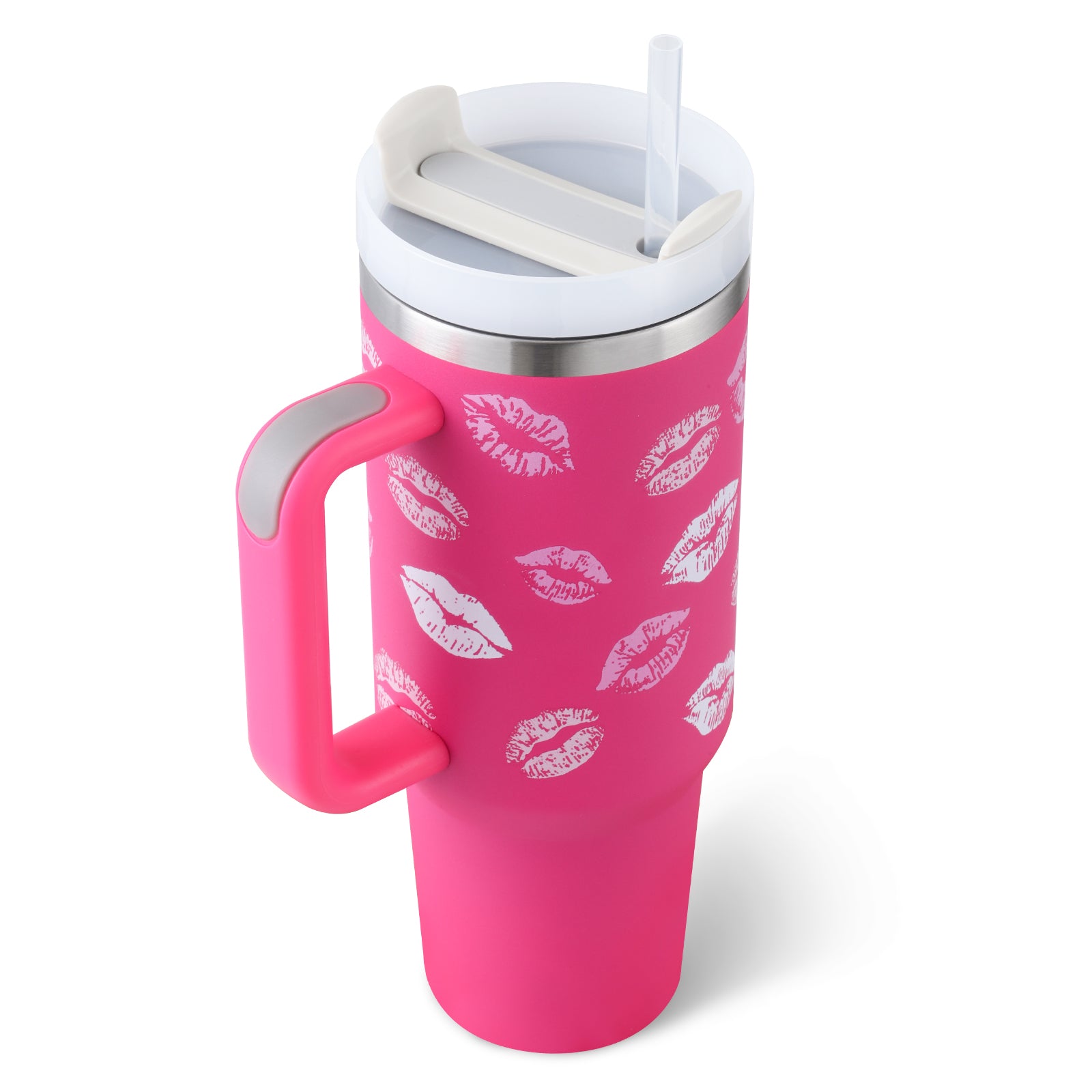 Front view of a spill-resistant vacuum coffee cup with a smooth finish.