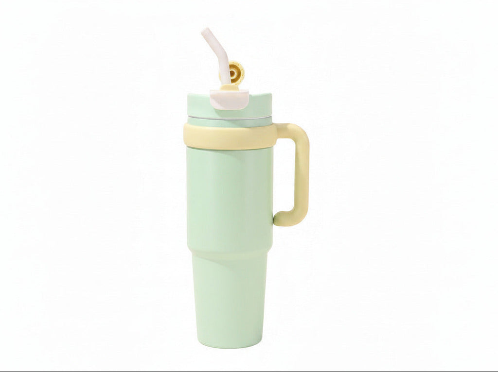 Lineup of black, blue, and green insulated tumblers